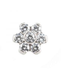 Titanium Zirconia Flower With Swarovski Gems