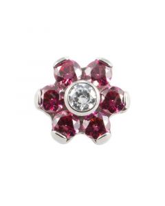 Titanium Zirconia Flower With Swarovski Gems