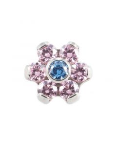 Titanium Zirconia Flower With Swarovski Gems