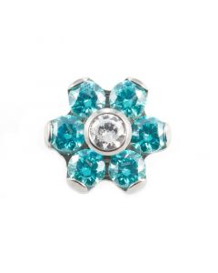 Titanium Zirconia Flower With Swarovski Gems