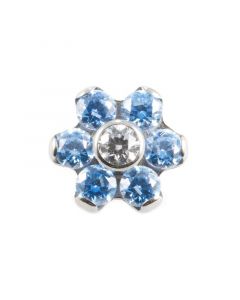 Titanium Zirconia Flower With Swarovski Gems