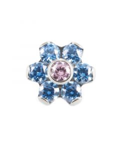 Titanium Zirconia Flower With Swarovski Gems