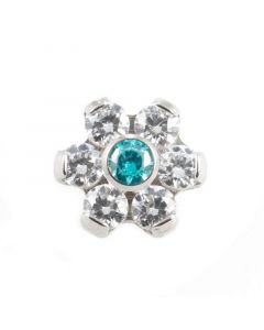 Titanium Zirconia Flower With Swarovski Gems