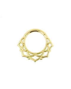 Gold Click Ring - Ornamental Lotus