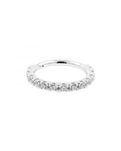 White Gold Click Ring Set With Zirconia