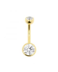 Gold Belly Ring With Premium Zirconia