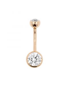 Rose Gold Belly Ring With Premium Zirconia