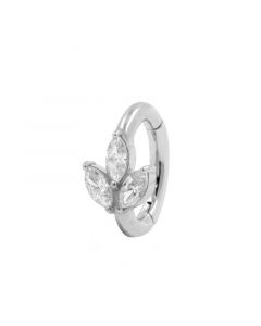 Zirconia Belly Ring Clicker - Marquise Cluster