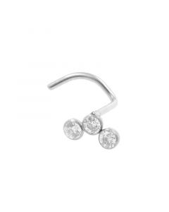 Titanium Nose Stud With Zirconia - Triple