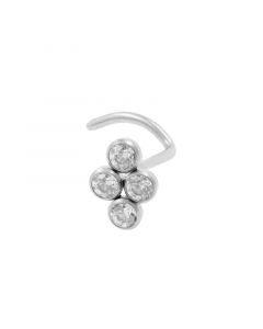 Titanium Nose Stud With Zirconia Cluster