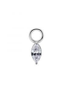 Click Ring Charm Nickel-free - Zirconia Princess Gem 