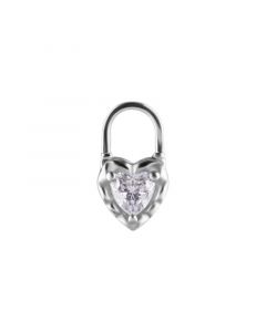 Click Ring Charm Nickel-free - Zirconia Heart Locket