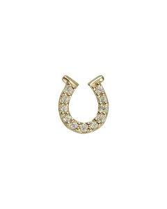 Gold Horse Shoe With Zirconia - Threadless