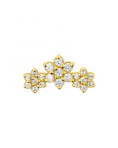 Gold And Zirconia Flower Cluster