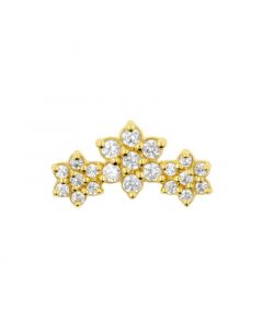 Gold And Zirconia Flower Cluster