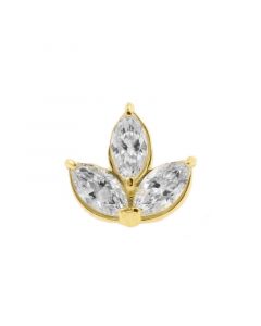 Gold Marquise Zirconia Cluster